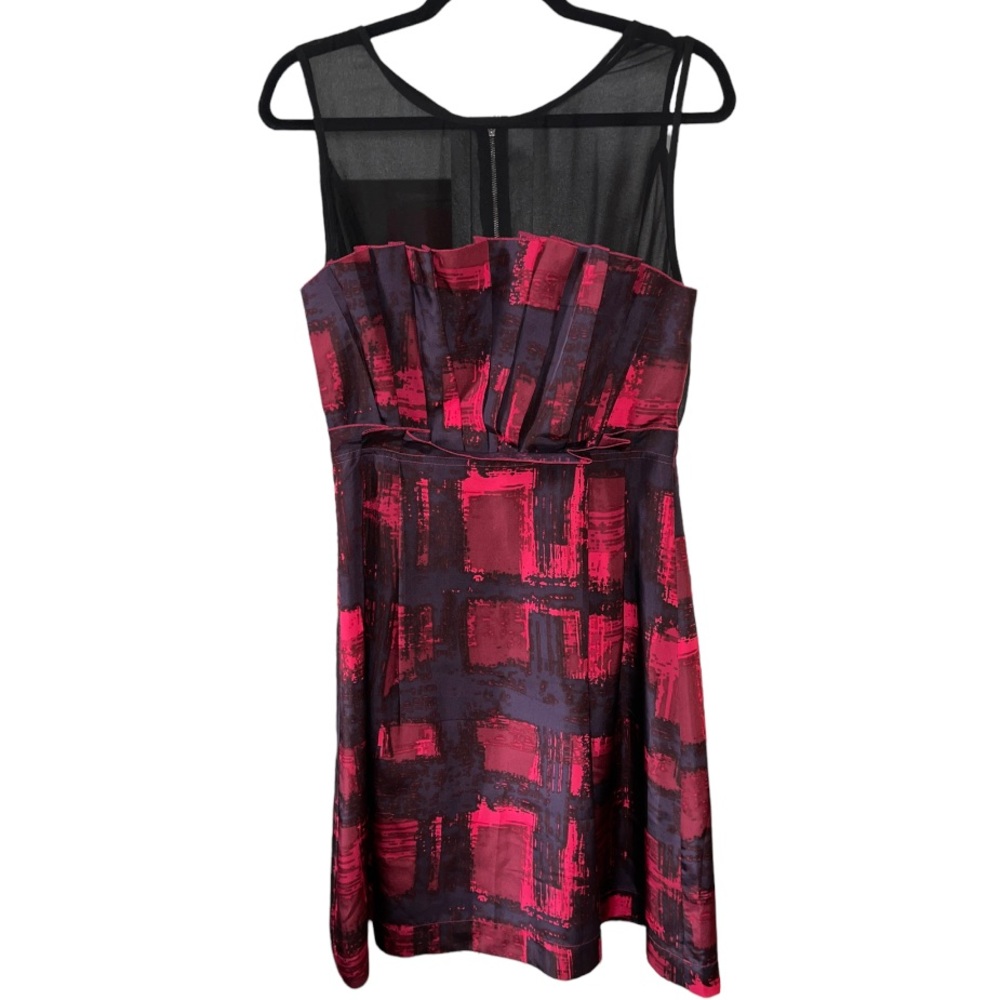Stunning Silk Women’s Black & Fuchsia Formal Dress